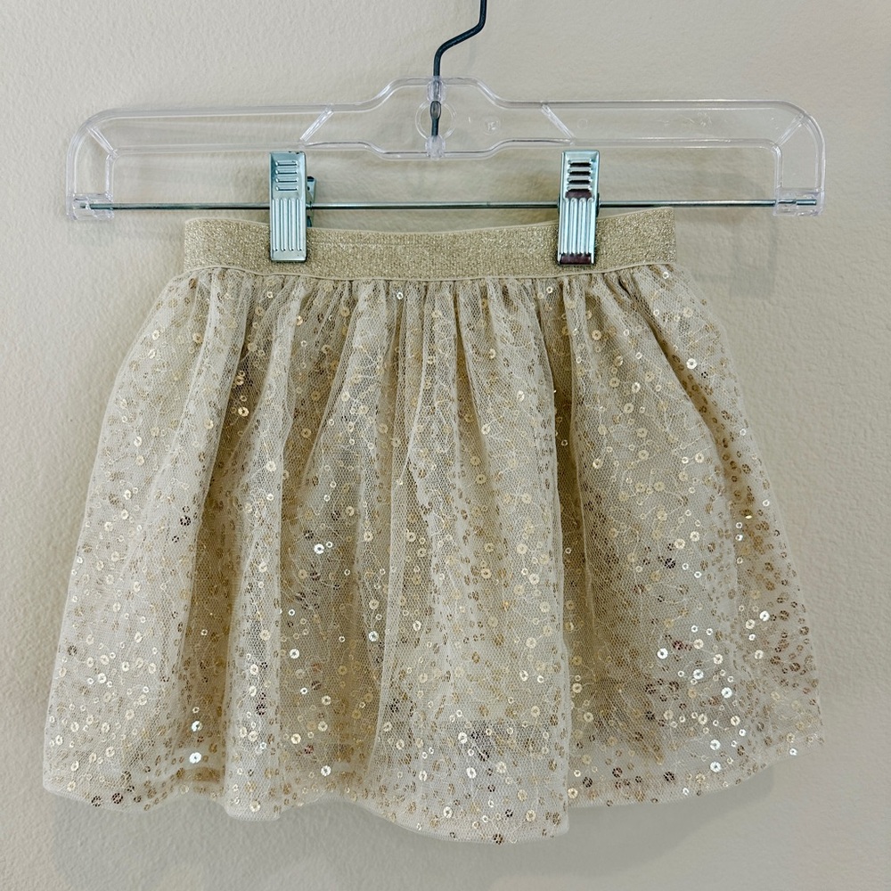 Gold Sequin Tulle Mini Skirt - OshKosh B'gosh Girl Size 4T